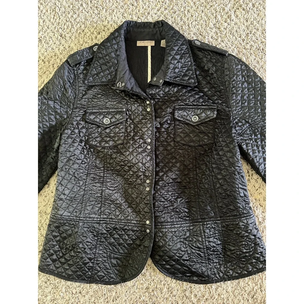 I.E. Relaxed Black Quilted Women’s Blazer Jacket - Picture 2 of 12